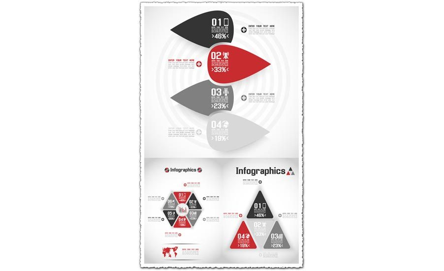 Origami business banners infographics vector