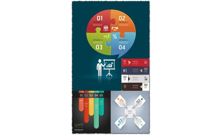 Infographics option labels vector