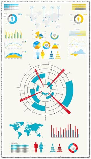 Blue and orange infographic vector