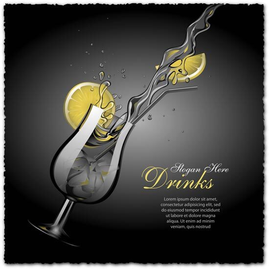 Cocktail vector template