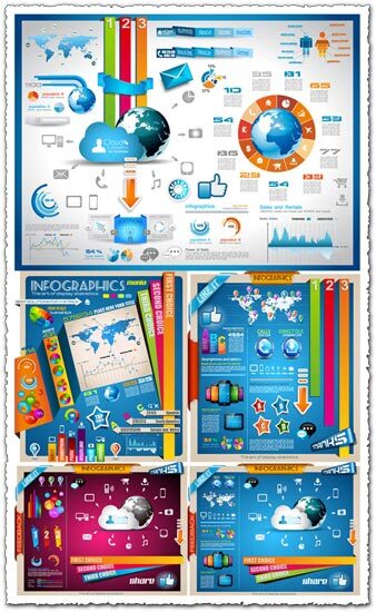 Colorful infographic vector labels and tags