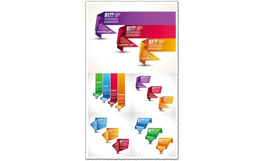 Origami numbered tags vectors