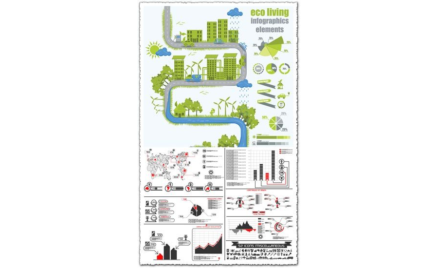 Eco living infographics elements