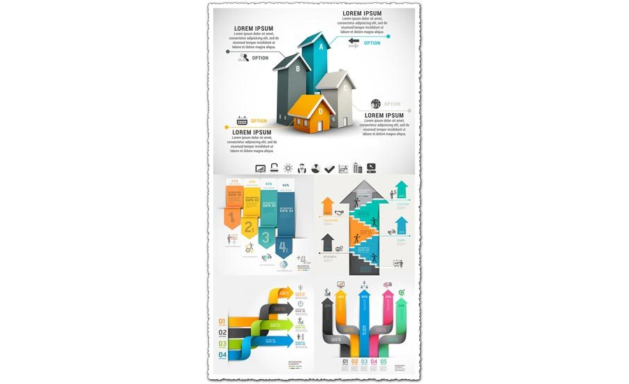 Modern infographics arrows vector