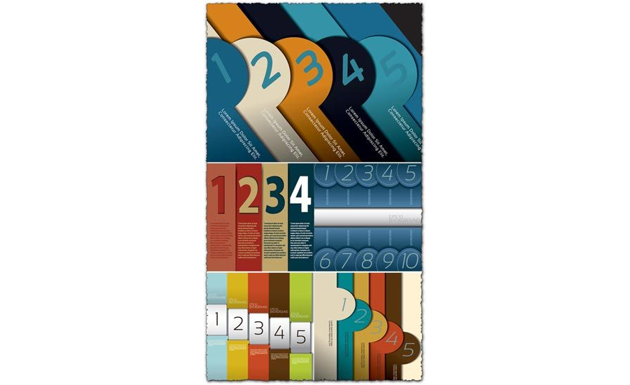 Infographics numbered vector banners