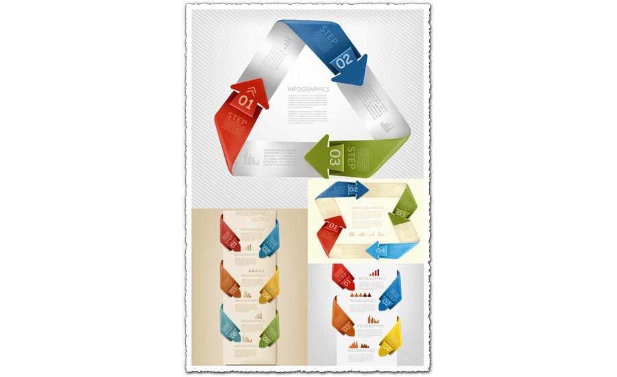 Origami label with icons vector