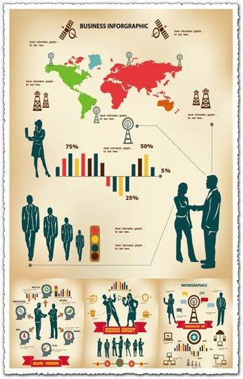 Infographics business concept vectors