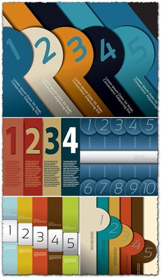 Infographics numbered vector banners