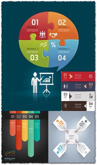 Infographics option labels vector