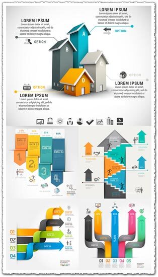 Modern infographics arrows vector